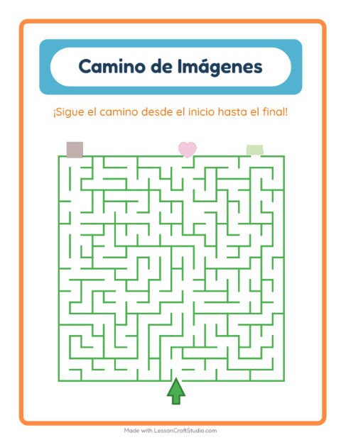Vista previa de la hoja de Sendero De Imágenes con Formas para jardín infantil