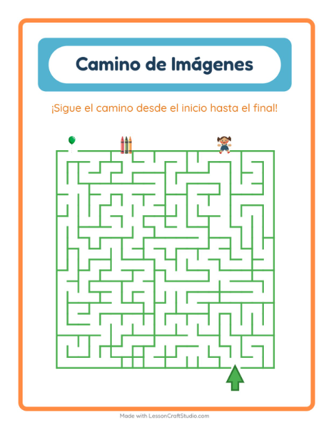 Vista previa de la hoja de Sendero De Imágenes con Juguetes para jardín infantil