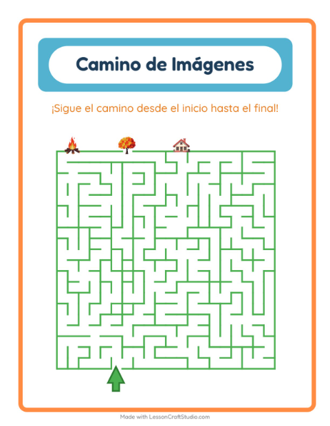 Vista previa de la hoja de Sendero De Imágenes con Misceláneo para jardín infantil
