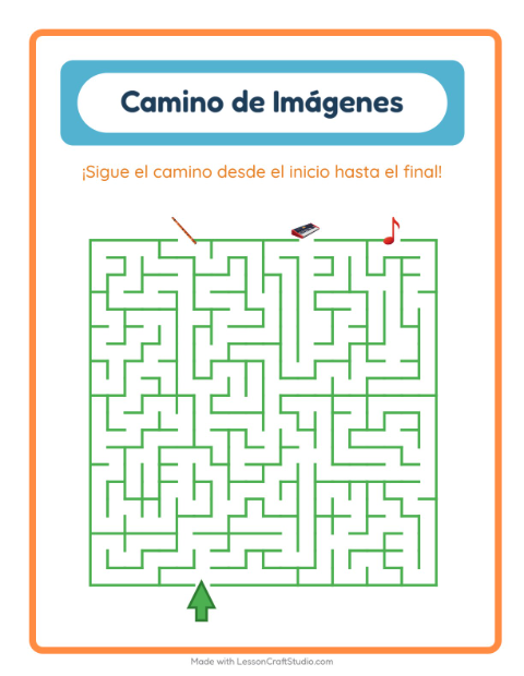 Vista previa de la hoja de Sendero De Imágenes con Música para jardín infantil