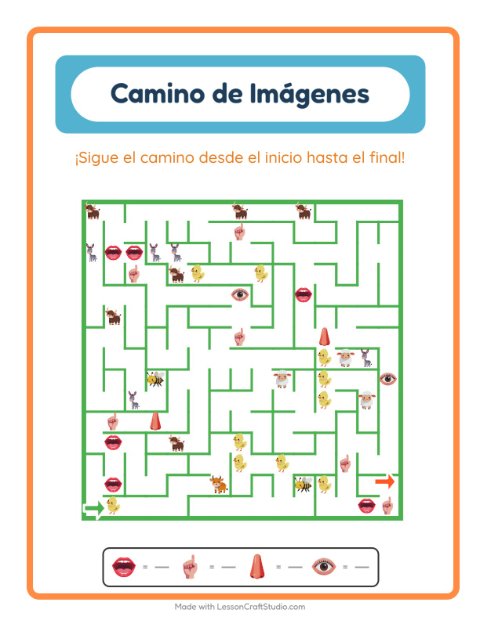 Vista previa de la hoja de Sendero De Imágenes con Partes del cuerpo para jardín infantil