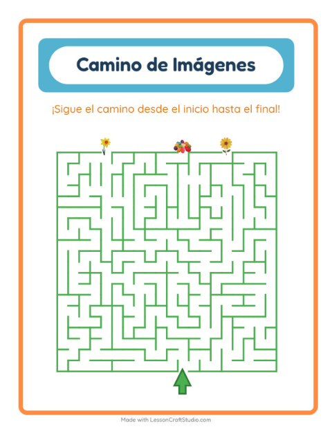 Vista previa de la hoja de Sendero De Imágenes con Pascua para jardín infantil