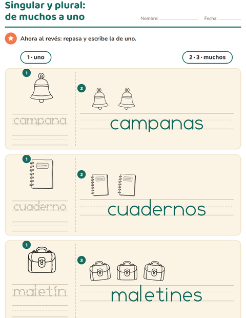 Vista previa de la hoja de Singular y plural con Salón de clases (B/N) para jardín infantil