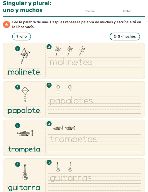 Vista previa de la hoja de Singular y plural con Juguetes BN 2 para jardín infantil