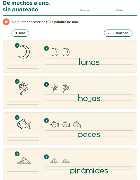 Vista previa de la hoja de Singular y plural con Naturaleza BN para jardín infantil