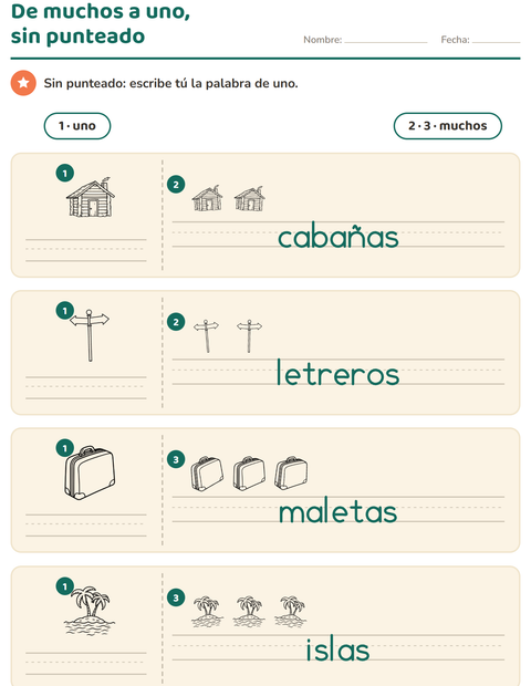 Vista previa de la hoja de Singular y plural con Viajes y Vacaciones BN para jardín infantil