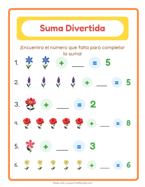 Sumas con Flores