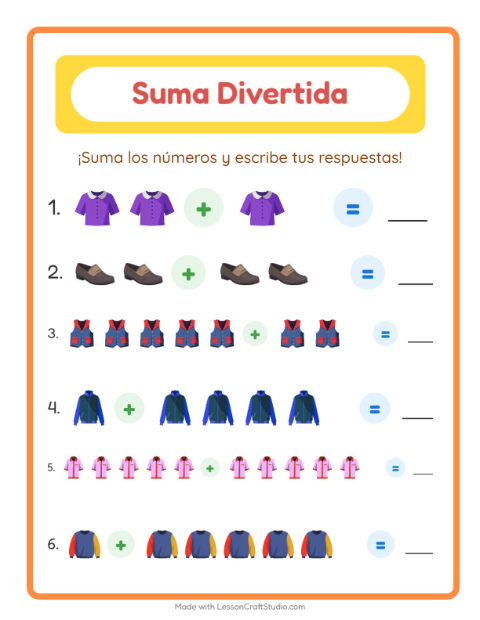 Sumas con Ropa