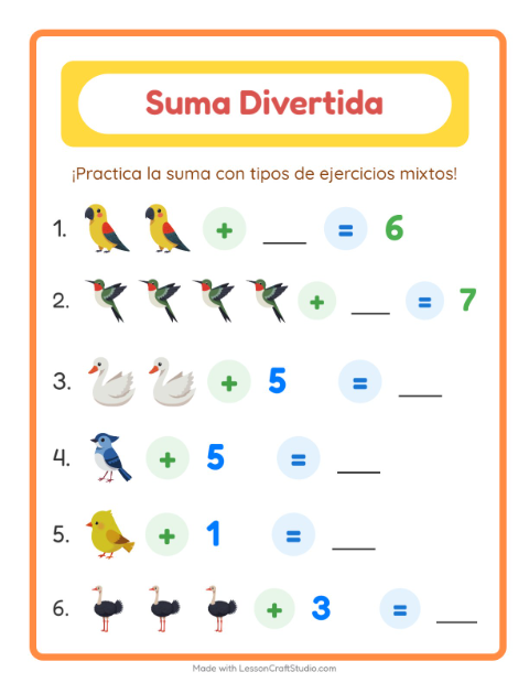 Sumas con Aves
