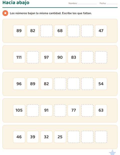 Sucesiones, patrones y máquinas de números para tercer grado — 3