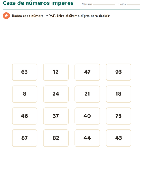 Segundo grado Tabla del 100