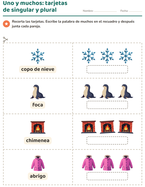 Vista previa de la hoja de Tarjetas de dibujo y palabra con Invierno para jardín infantil