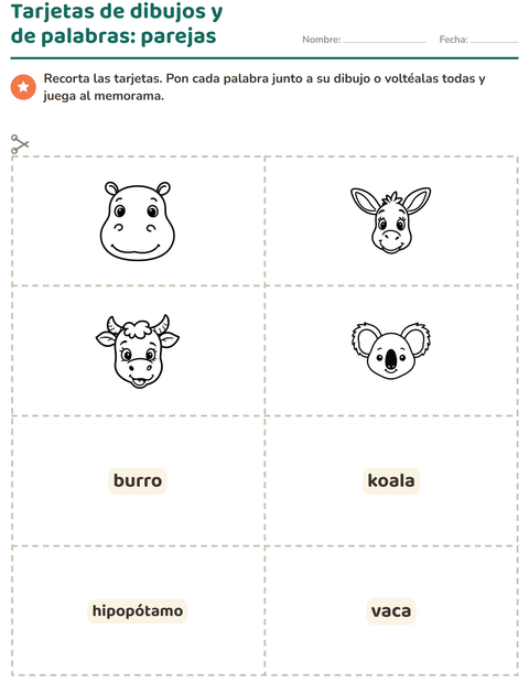 Vista previa de la hoja de Tarjetas de dibujo y palabra con Caras BN para jardín infantil