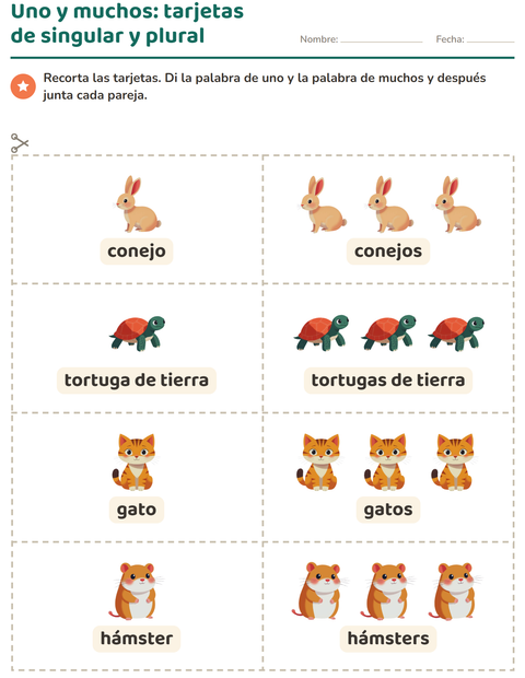 Vista previa de la hoja de Tarjetas de dibujo y palabra con Mascotas para jardín infantil