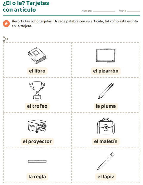 Vista previa de la hoja de Tarjetas de dibujo y palabra con Salón de clases (B/N) para jardín infantil