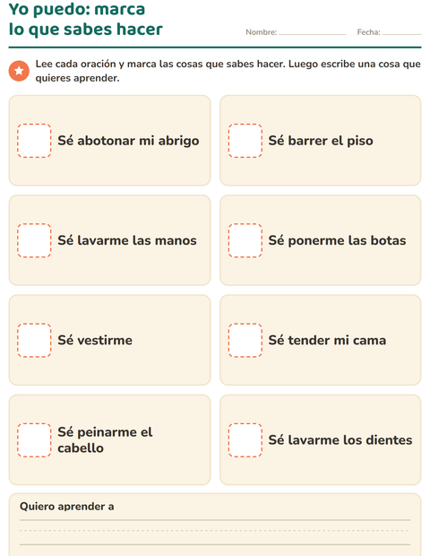 Vista previa de la hoja de Todo sobre mí para jardín infantil