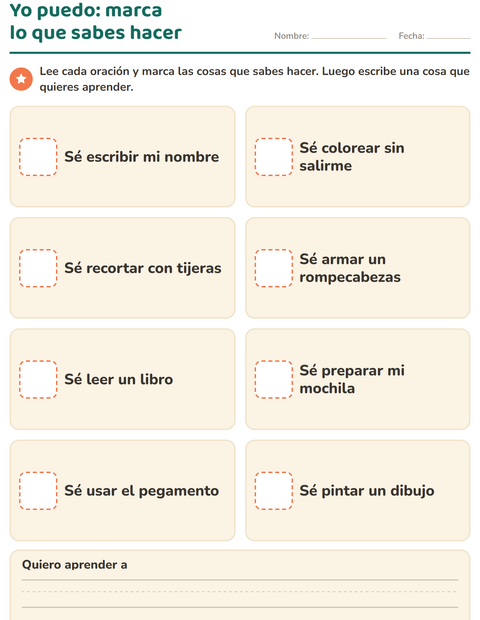 Vista previa de la hoja de Todo sobre mí para jardín infantil