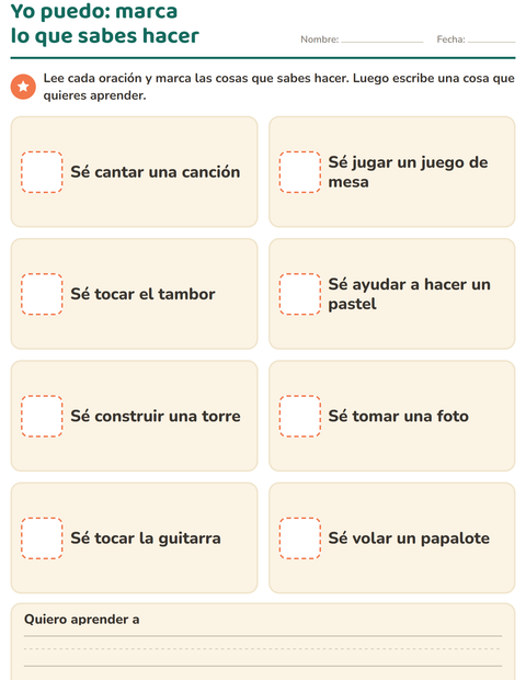 Vista previa de la hoja de Todo sobre mí para jardín infantil