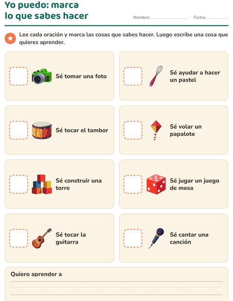 Vista previa de la hoja de Todo sobre mí para jardín infantil