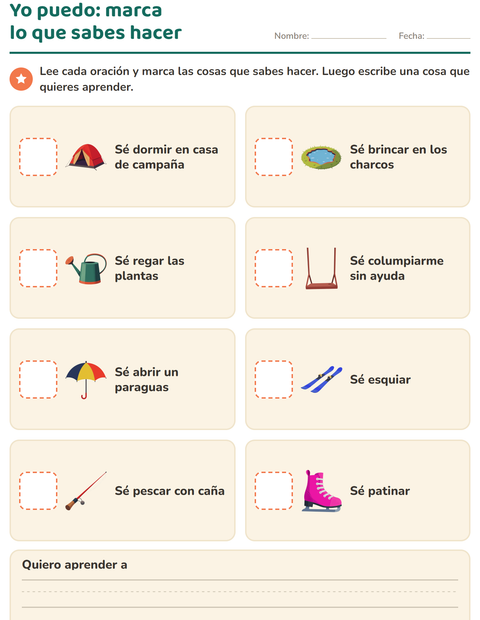 Vista previa de la hoja de Todo sobre mí para jardín infantil