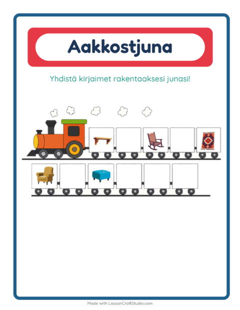 Aakkosjuna – Huonekalut