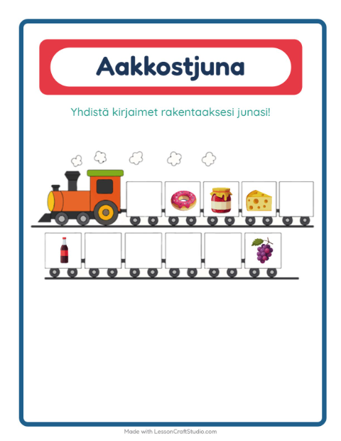Aakkosjuna – Ruokakaupassa