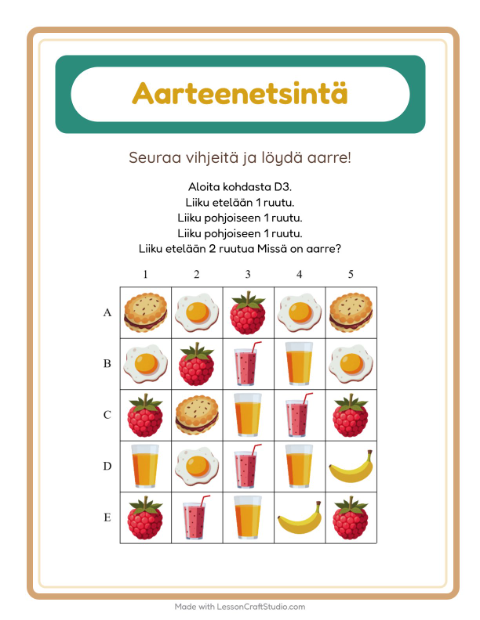 Aarteenetsintä kompassilla – Aamiainen