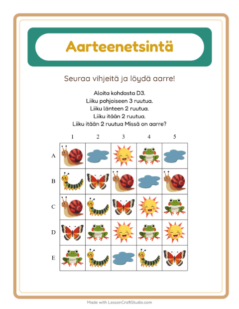 Aarteenetsintä kompassilla – Kevät