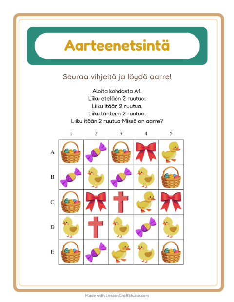 Aarteenetsintä kompassilla – Pääsiäinen
