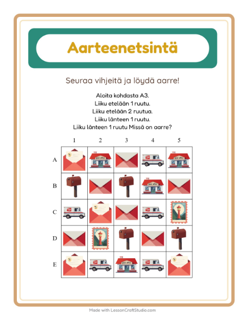 Aarteenetsintä kompassilla – Postitoimisto