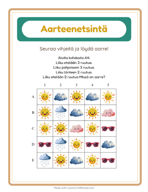 Aarteenetsintä kompassilla – Sää