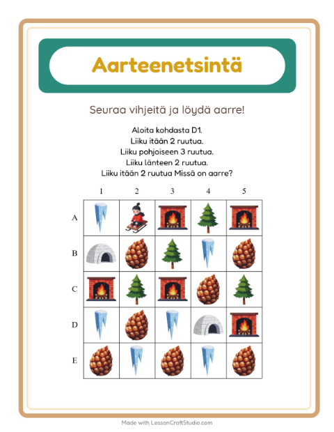 Aarteenetsintä kompassilla – Talvi