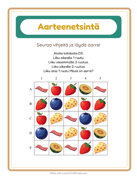 Aarteenetsintä nuolilla – Aamiainen