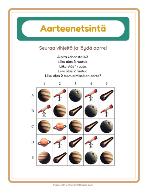 Aarteenetsintä nuolilla – Avaruus