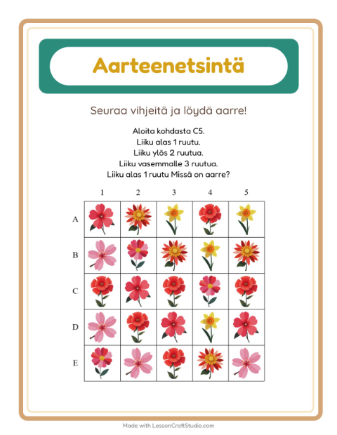 Aarteenetsintä nuolilla – Kukat