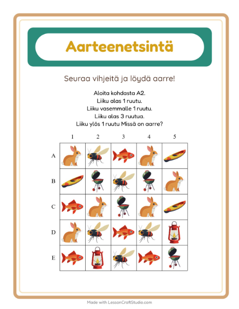 Aarteenetsintä nuolilla – Leirielämä