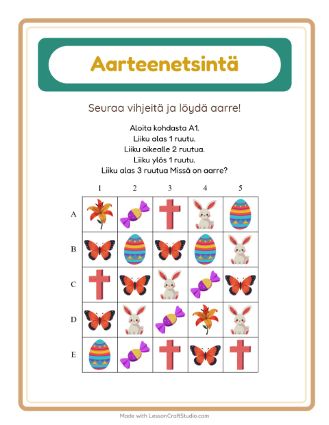 Aarteenetsintä nuolilla – Pääsiäinen