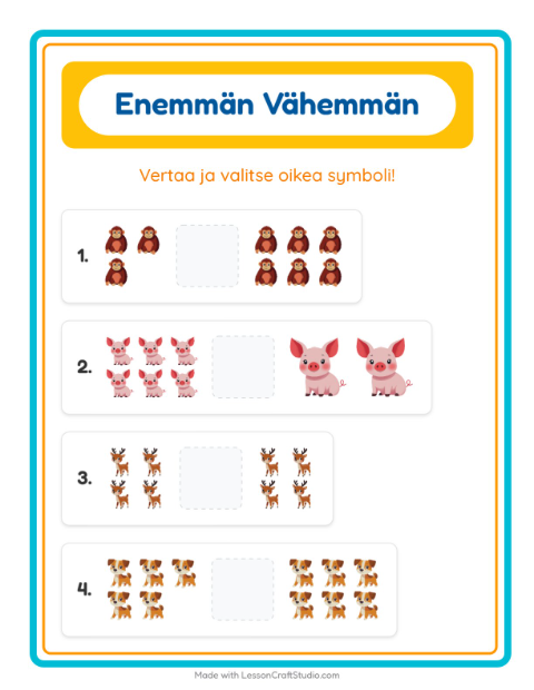 Enemmän vai vähemmän – Eläimet