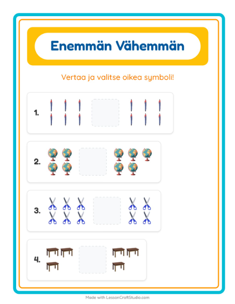 Enemmän vai vähemmän – Luokkahuone