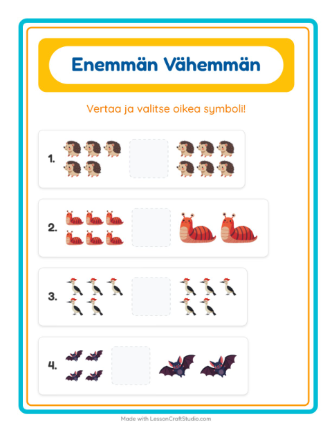 Enemmän vai vähemmän – Metsän eläimet