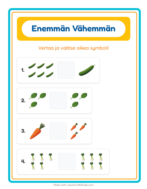 Enemmän vai vähemmän – Vihannekset