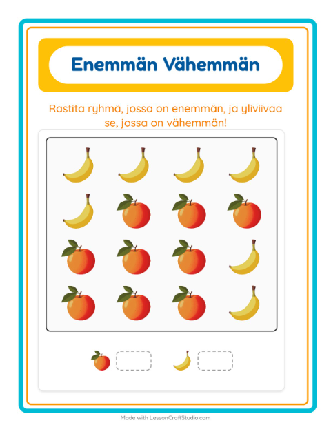 Enemmän vai vähemmän – Hedelmät