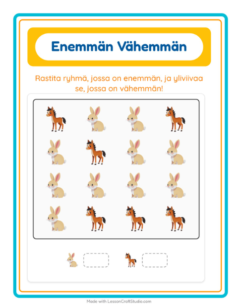 Enemmän vai vähemmän – Maatilan eläimet