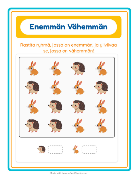 Enemmän vai vähemmän – Metsän eläimet