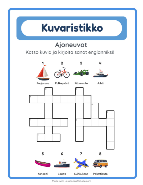 Englannin kuvaristikko – Ajoneuvot