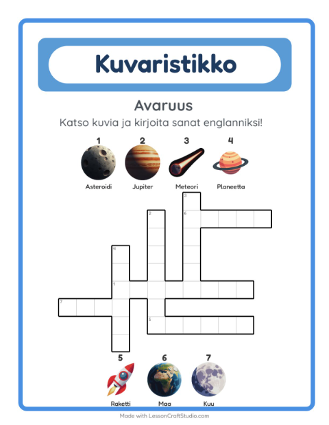 Englannin kuvaristikko – Avaruus