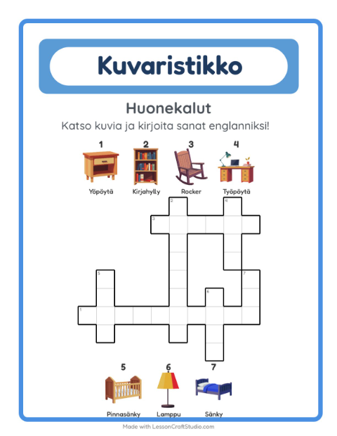 Englannin kuvaristikko – Huonekalut