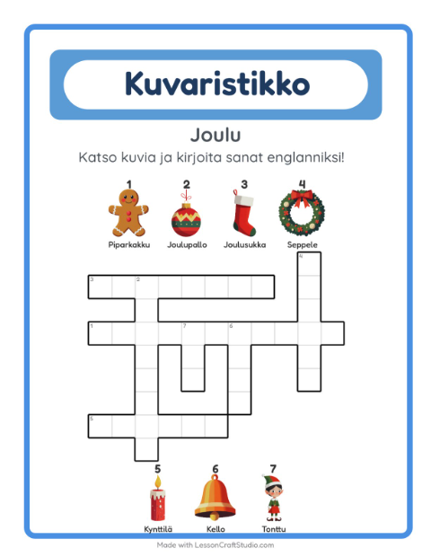Esikatselu: Opi englantia: Joulu – kuvaristikko lapsille