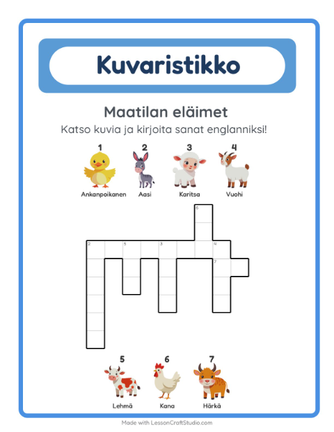 Englannin kuvaristikko – Maatilan eläimet