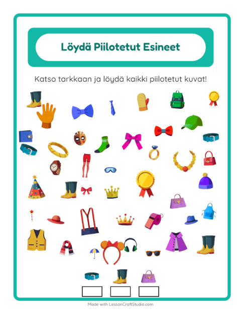 Etsi esineet – Asusteet